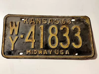 Vintage 1968 Wyandotte County Kansas License Plate 41833 • $7.65