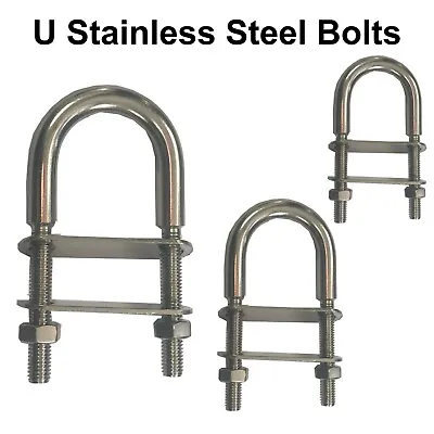 Stainless Steel U Bolt Plates And Nuts - Standard U-Bolts In 316 Marine Grade  • £34