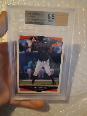   1999 Upper Deck Victory Manny Ramirez Indians Gu Bat Graded Bgs8.5 Card#117 • $18