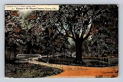 Geneva OH-Ohio Entrance To Mt. Pleasant Cemetery Vintage C1908 Postcard • $7.99