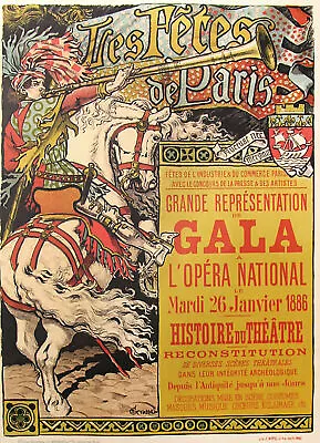 Original Grasset Maitres De L’affiche Fetes De Paris Awesome Trumpeter Horse • $124.95