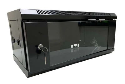 6u & 9u 400mm Deep Black Wall Mounted 19  Data Cabinet For Home Networking Lot • £195