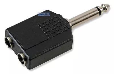£2.35 • Buy 2x Mono 6.35mm Female Socket 1/4  Guitar Mono Jack Plug Y Splitter Audio Adapter