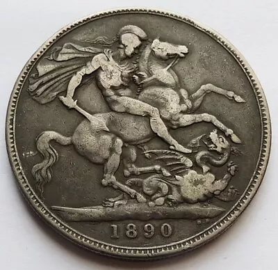 1890 Britain Crown Silver Victoria Coin British UK • $26