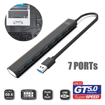 $5.64 • Buy Multi USB 3.0 Hub 7 Port High Speed Slim Compact Expansion Smart Splitter