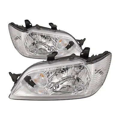 For 2002-2003 Mitsubishi Lancer Headlights Pair Left Right Set Halogen Chrome • $131