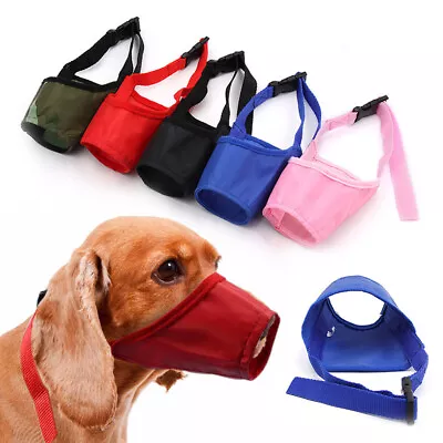 £2.39 • Buy Adjustable Nylon Dog Safety Muzzle Muzzel Biting Barking Chewing All Sizes