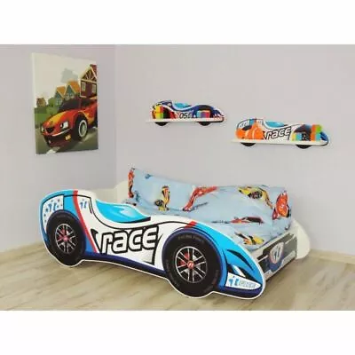 F1 Racing Car Bed Race Children Boys Girls Bed With MATTRESS 140x70cm +pillow • £175.90