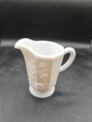 Vintage Westmoreland White Milk Glass Paneled Grape Creamer STamped W On Bottom • $11.99