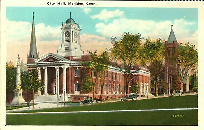 Postcard City Hall Meriden CT Connecticut Municipal Building Architecture • $4.50