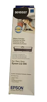 Epson S015337 For LQ-590 Black Ribbon Cartridge New Sealed Expires 8/11/22 • $9.99