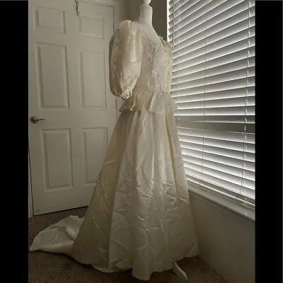 VTG Jessica McClintock  Bridal Gunne Sax Cottagecore  Victorian Wedding Dress 11 • $125