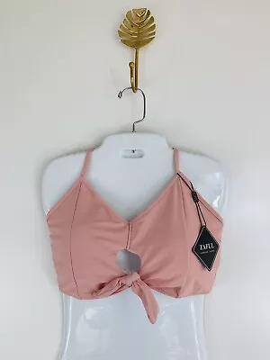 ZAFUL US 8 Blush Pink Keyhole Tie Front Bikini Bathing Suit Top Swimwear NWT • $8.99