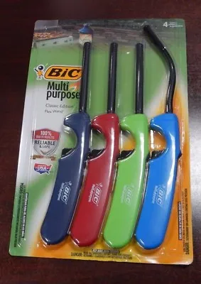 4 BiC Multi-Purpose Lighter BBQ Barbecue Candle Fireplace Cookout Pilot Furnace  • $22