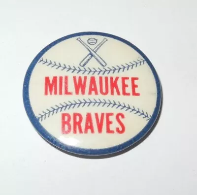 1950's Baseball Milwaukee Braves Crossed Bats Stadium Souvenir Pin Hank Aaron • $14.96