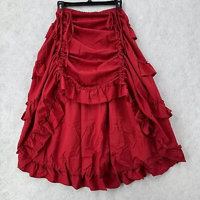 Gothic Steampunk Womens XL Skirt Victorian High-Low Bustle Skirt Ruffle Witchy • $29.99