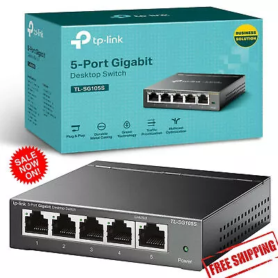 TP-LINK 5 Port Gigabit Desktop Fast Ethernet Switch LAN Network Splitter Hub • £19.75