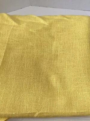 Linen Vintage Polyester Burlap Fabric Yellow 36  X 46” Wide • $10.80