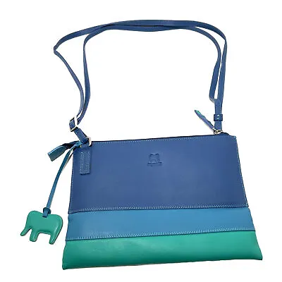 Mywalit Womens Colorblock Crossbody Bag Blue Green • $119.60