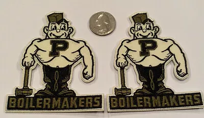 (2)-PU Purdue Boilermakers Vintage Style Embroidered Iron On Patches. 3.5”x 3” • $9.99