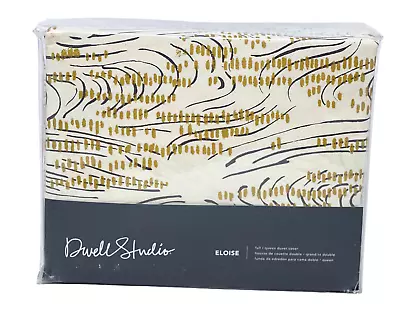 Dwell Studio FULL / QUEEN Chic Ivory Black & Gold ELOISE Cotton Duvet Cover NEW • $99.95