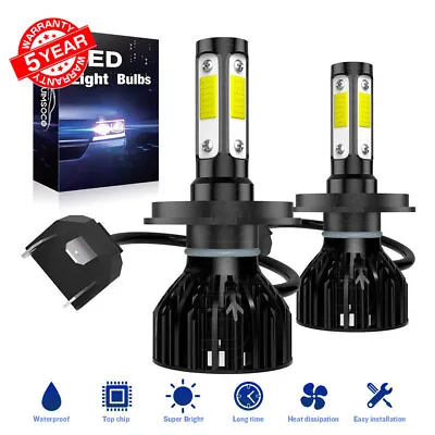 H4 9003 LED Headlight Bulbs High Low Beam Conversion Kit 6000K White Canbus 2pcs • $29.99