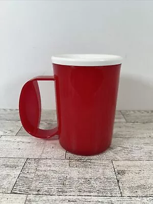 Tupperware NEW VINTAGE RED  Insulated Coffee Hot Cocoa Mug Cup Handle NO SWEAT • $10