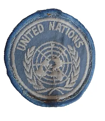 United Nations UN Beret Patch Badge Embroidered 70mm Used Vintage • £19.99