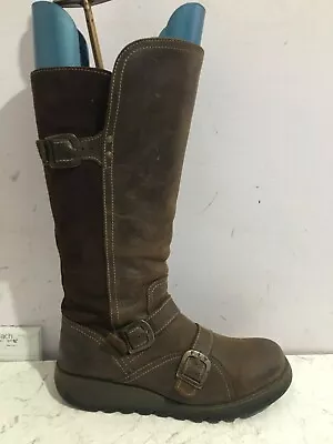 £0.99 • Buy Fly London Genuine Leather Mid Calf Size 6/ 39 Womens Boots Shoes Ladies Brown