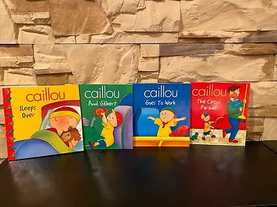 4 Caillou Picture Books Lot Children PBS Chouette Sleep Over Gilbert Goes To W • $8.95