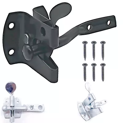 Auto Gate Latch HEAVY DUTY Inc SCREWS Automatic Slam Catch Garden NEW TYPE • £6.49