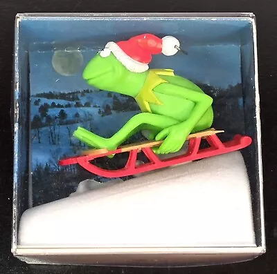 Vintage 1981 Hallmark Keepsake Ornament Kermit The Frog On Sled Muppet • $24.95