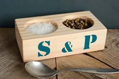 Eco-friendly Salt And Pepper Pinch Pots Handmade From Pine With S & P Stencil • £8.99