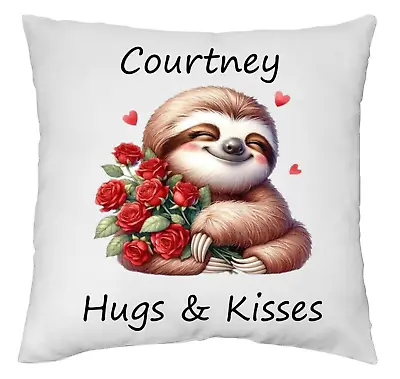 Sloth Personalised Pillow Cushion Cover Only Perfect Gift For Valentine • £7.50