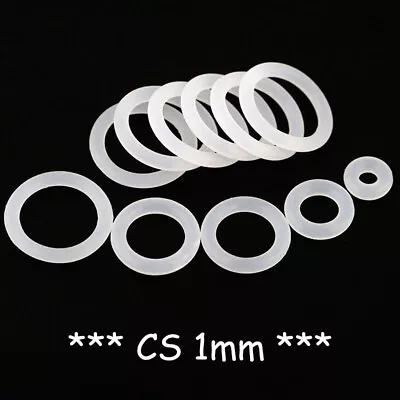 £2.10 • Buy Food Grade O-Ring 1mm Cross Section Clear Silicone Rubber O Rings Various Sizes