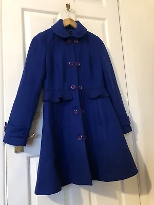 £75 • Buy Topshop💙Ladies Vintage/victorian Riding Coat Size 10 (80% Wool) Cobalt Blue 💙