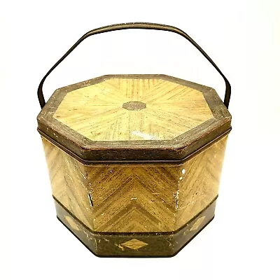 Vintage Loose Wiles Biscuit Company Tin Metal Lidded Basket Handle • $14.50