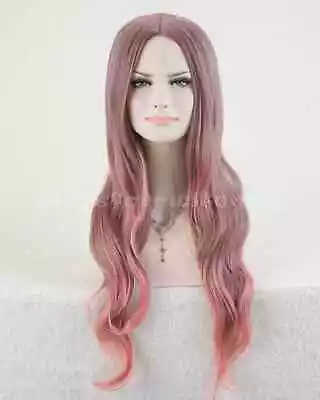 Purple Pink Ombre Color Long Curly Wigs Cosplay Costume Party Wigs Synthetic Wig • $13.53