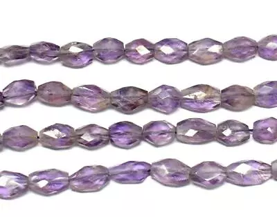 7  Strand Natural Amethyst Beads Faceted Oval 7x9 - 7x11 Mm 1 Line #d4238 • $3.99