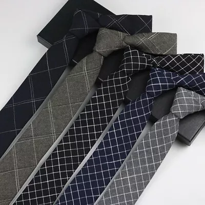 HOT 6CM Mens Skinny Tie Set Polyester Silk Ties Slim Handkerchief Wedding Party • $1.47