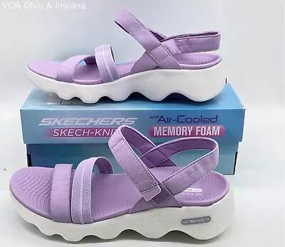 Skechers Skech-Knit Massage Fit Memory Foam Women's Purple Sandals - Size 8.5 • $13