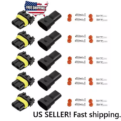 9006 9005 HB4 HB3 9012 Waterproof Male & Female Adapter Connectors 5 Set Kit DIY • $14.97