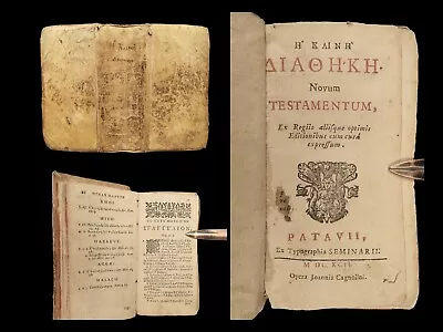 1692 BIBLE 1ed Greek New Testament Cagnolini Elzevier PADUA Italy RARE Vellum • $599