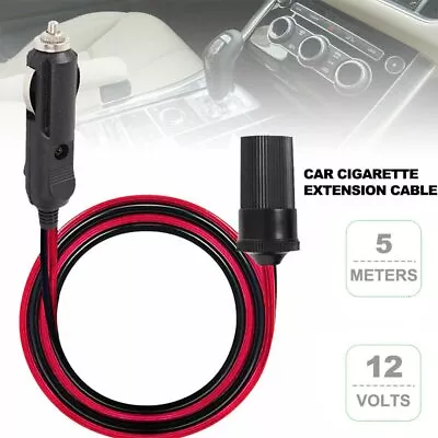 5M Car Cigar Lighter Plug 12V Extension Cable Adapter Socket Charger Lead UK • £4.99