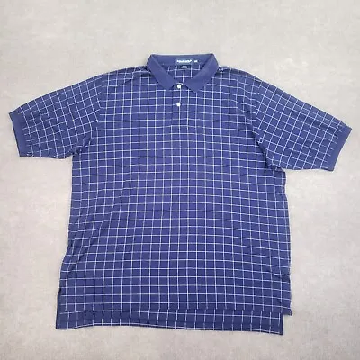 Ralph Lauren Polo Golf Shirt Mens XXL 2XL Blue Short Sleeve Outdoors WIndowpane • $13.49