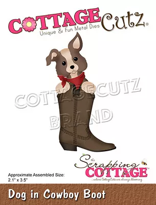 New Scrapping Cottage Cutz Metal Cutting Die Dog In Cowboy Boot • £20