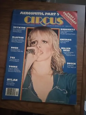 CIRCUS MAGAZINE November 25 1976 Skynyrd Clapton Rush Yes Aerosmith Queen • $25