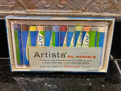 Vtg Nos Nip Sealed Arista Oil Pastels 12 Vivid Colors #212 Binney & Smith • $10