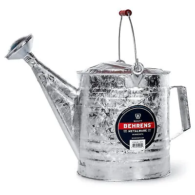 Behrens 2.5 Gallon Weatherproof Hot Dipped Steel Watering Can With Wooden Handle • $35.23