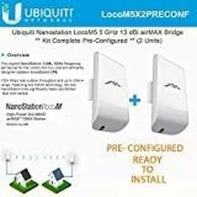 Ubiquiti Locom5 X 2 Units Bridge Kit Complete Pre-Configured Nanostation Loco M5 • $213.99